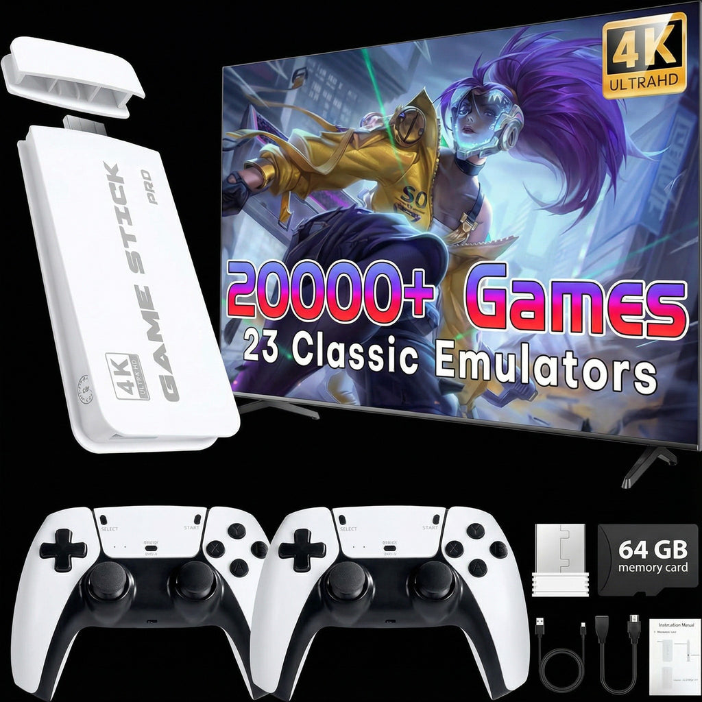 M15 Wireless 4K Game Stick 20,000 Games 2 Wireless Controllers